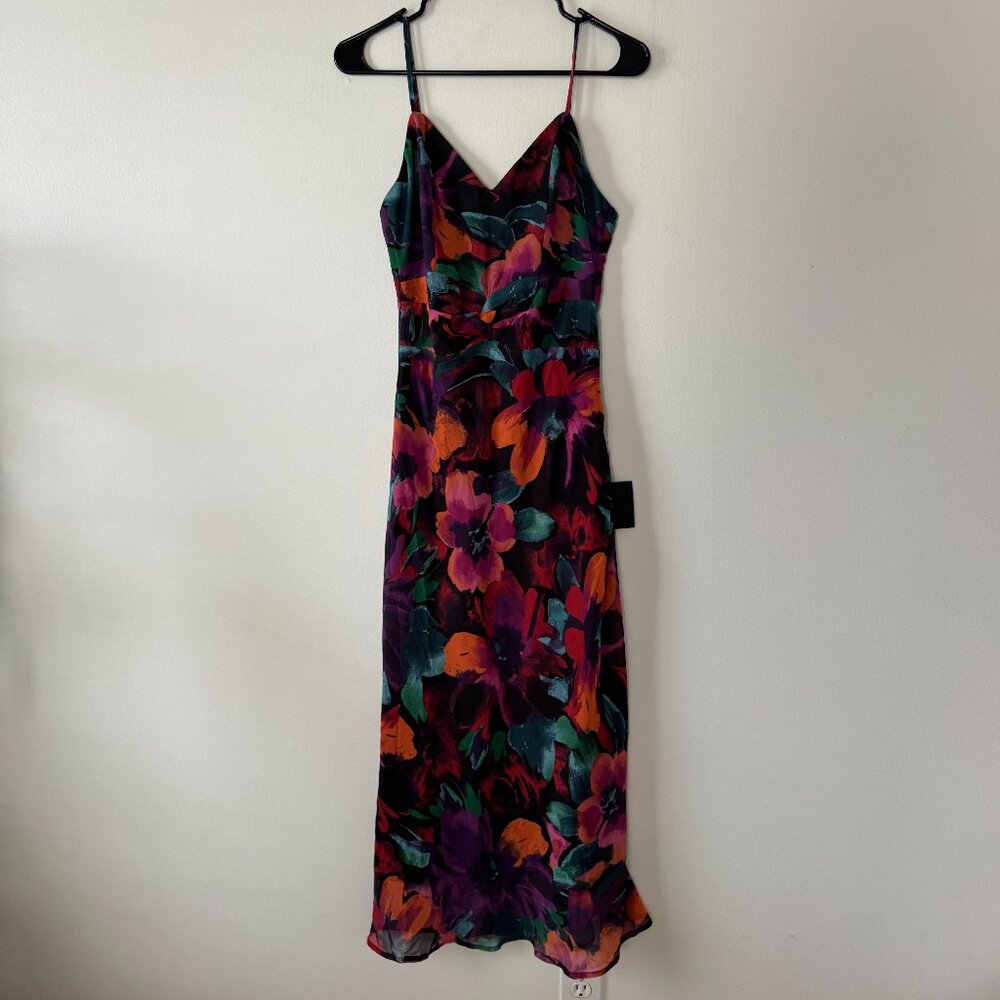 Lulus Beautiful Entrance Multi Floral Twist-Front Midi Dress - Picture 2 of 12